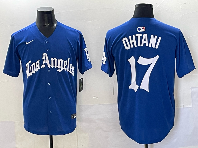 Men Los Angeles Dodgers #17 Ohtani Blue 2025 Nike MLB Jersey style 002